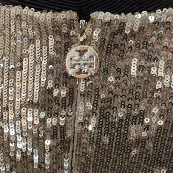 Tory Burch women's scoop neck knee length sequin dress - Picture 3 of 12